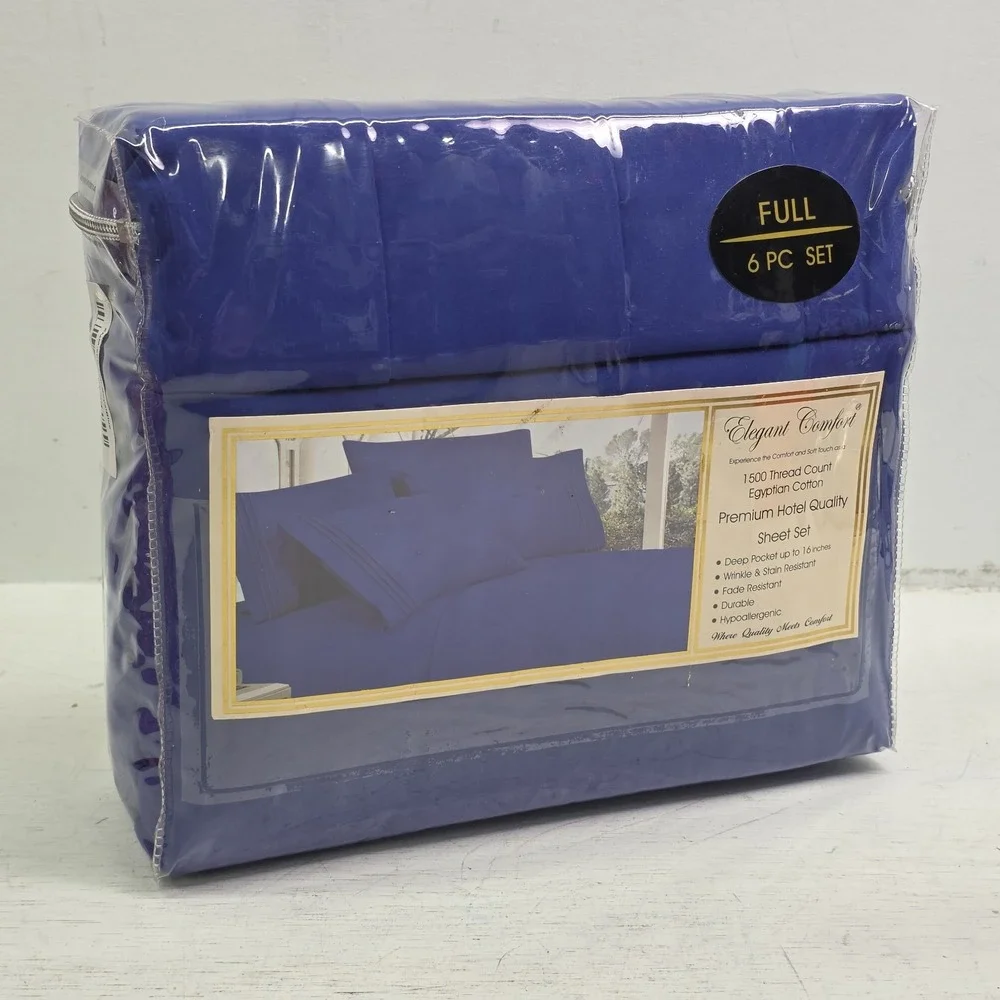 Elegant Comfort Full Bed Sheet Set 6 Pc 1500 Count Egyptian Cotton Deep Pocket